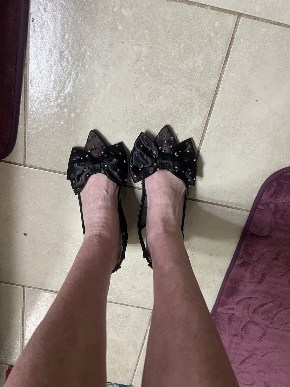 Betsey Johnson colorful embellished mesh bows with leopard block heels. - Picture 8 of 9